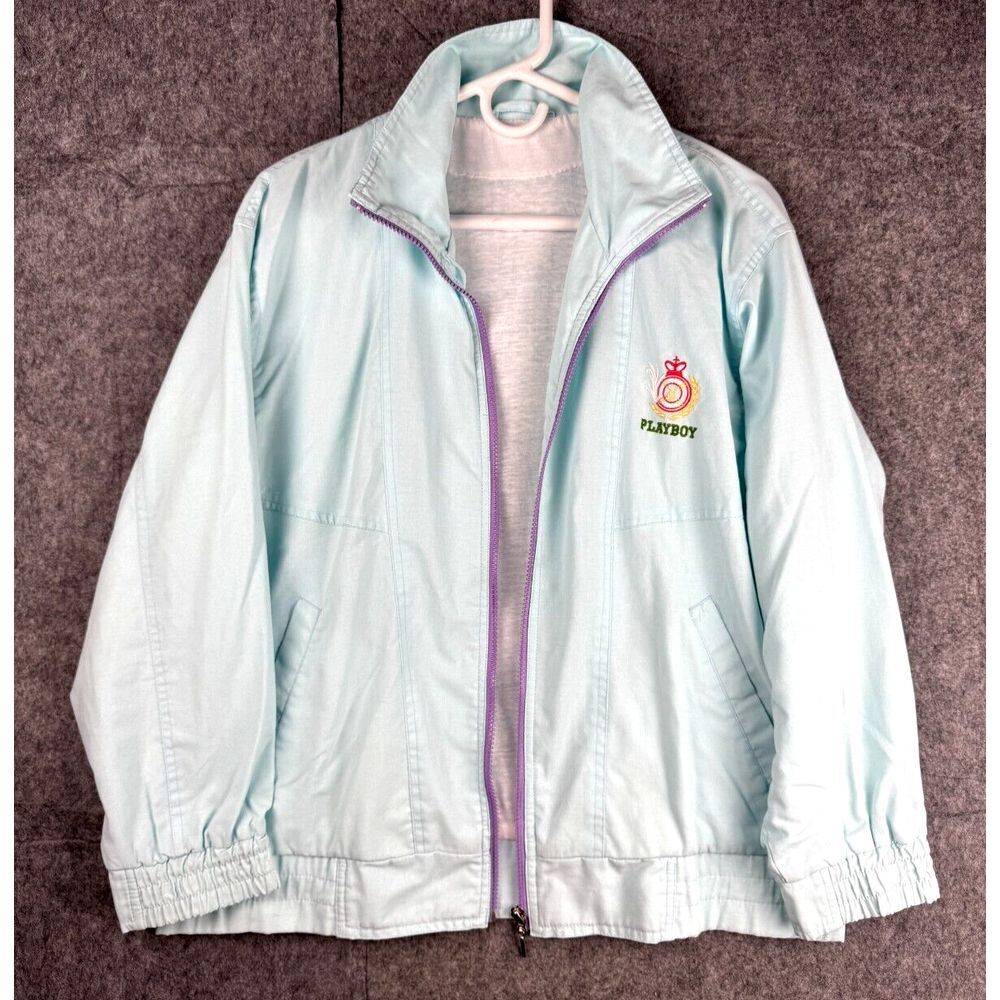 Vintage Playboy Jacket Adult Medium Smoking Bunny Full Zip Lined RARE